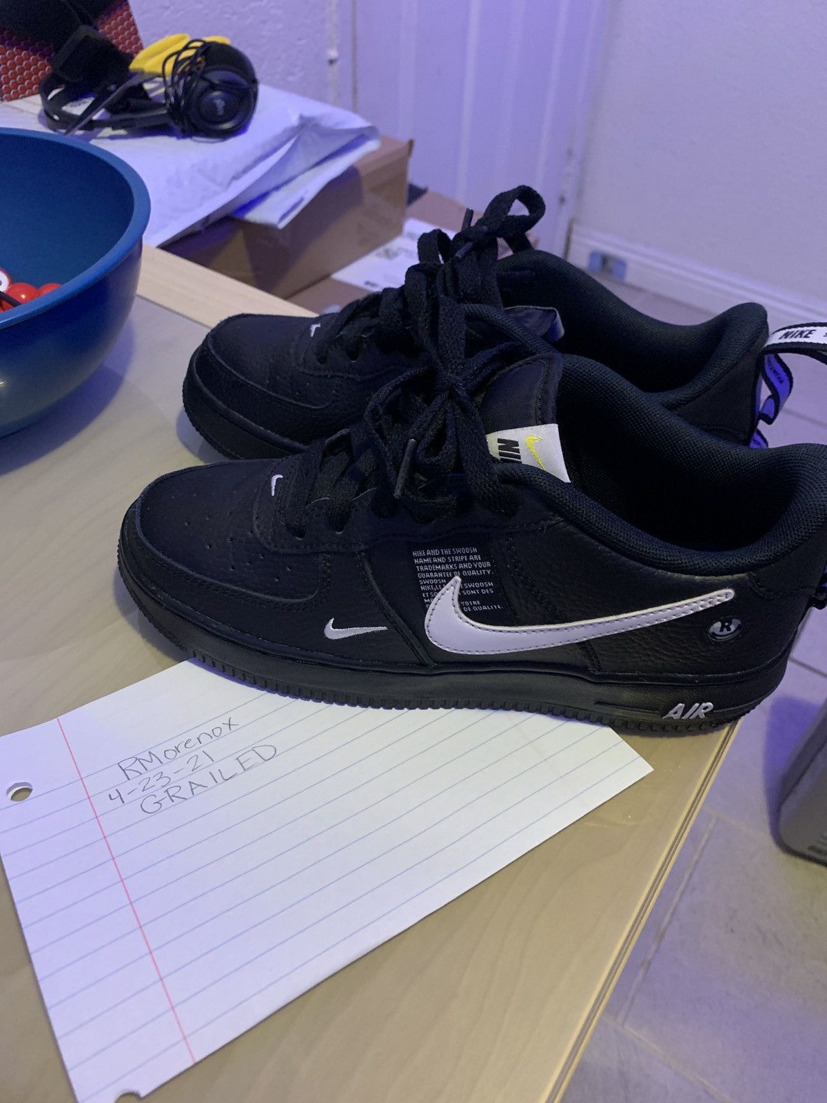 air force 1 overbranding black