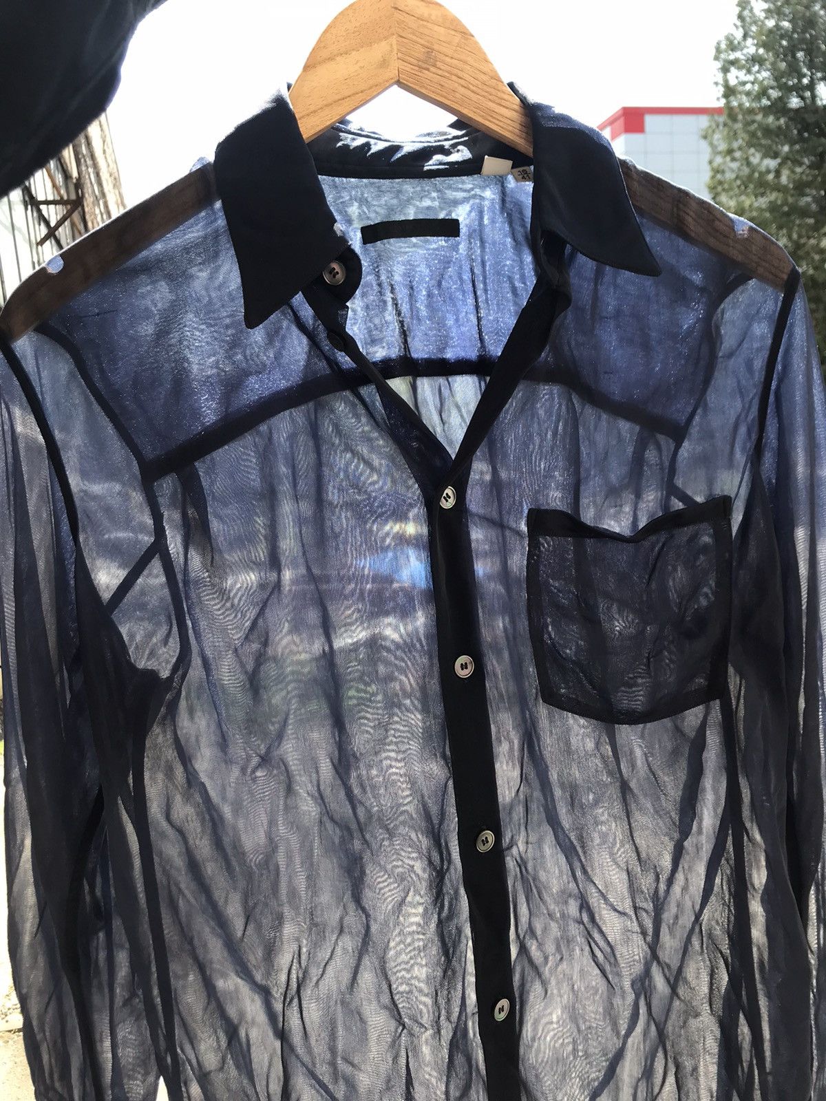 Helmut Lang Vintage Sheer Shirt s/s 2000 Size US M / EU 48-50 / 2 - 2 Thumbnail