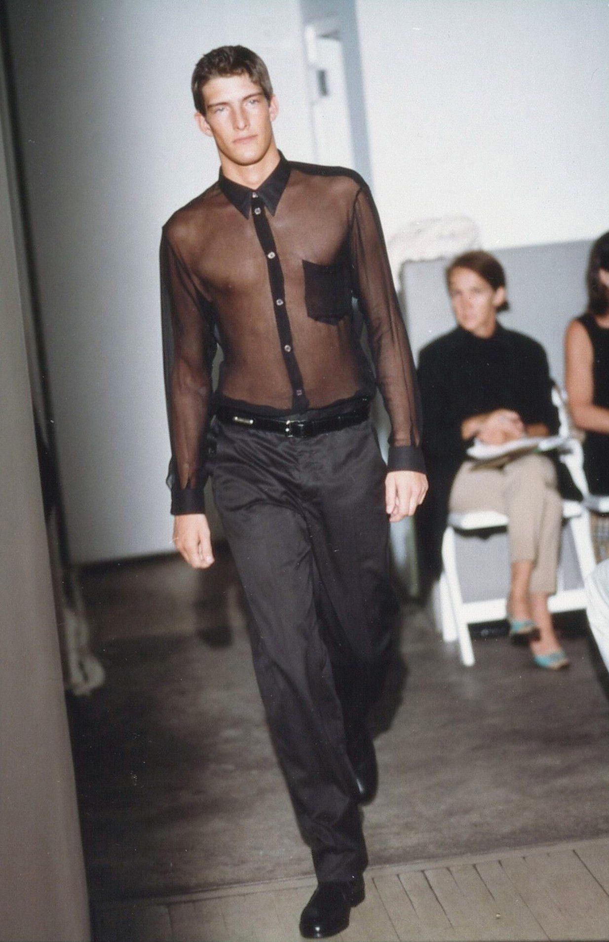 Helmut Lang Vintage Sheer Shirt s/s 2000 Size US M / EU 48-50 / 2 - 1 Thumbnail