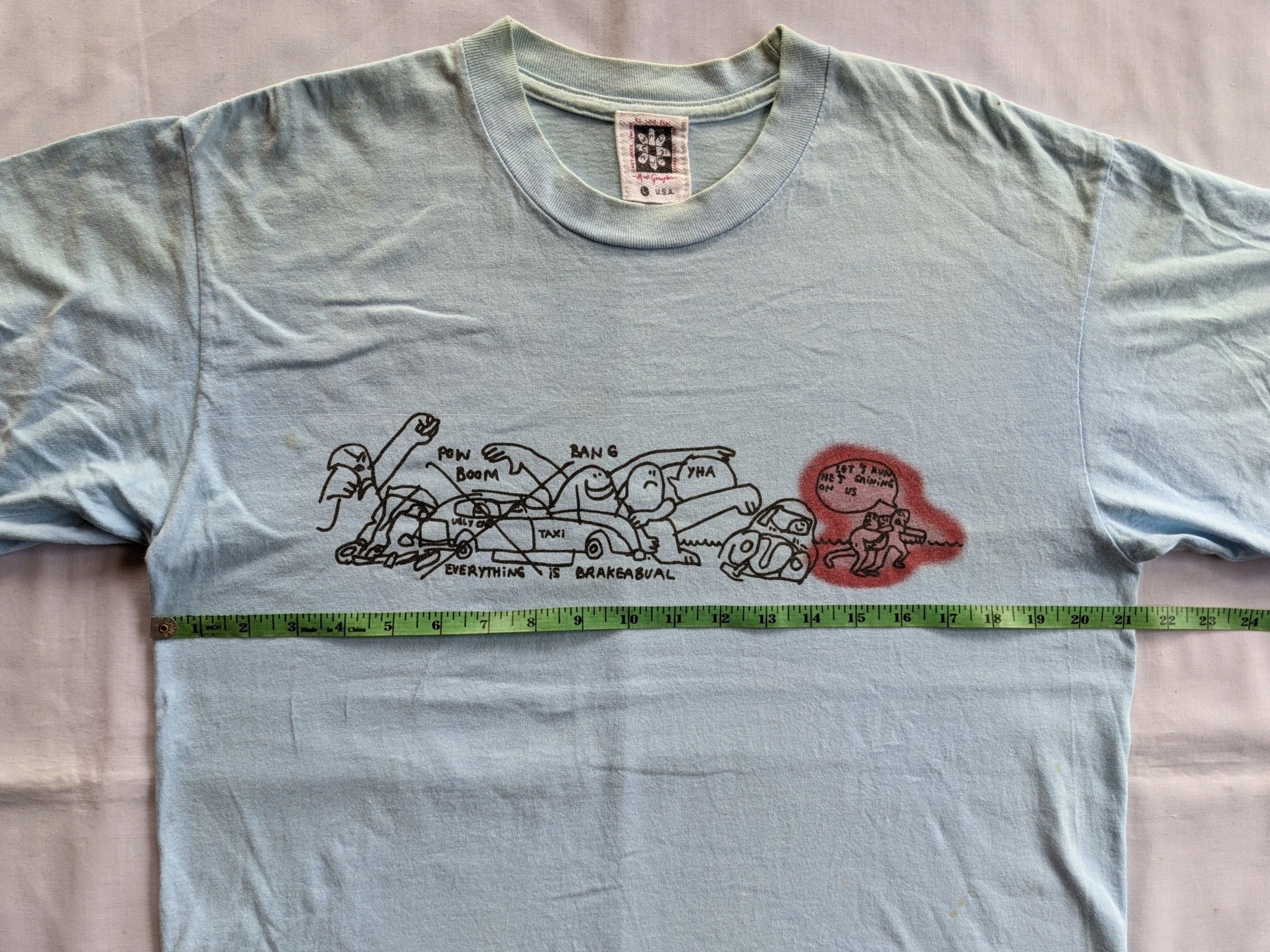 Shorty's Skateboards × Vintage Vintage 90s Mark Gonzales skateboard tee Size US L / EU 52-54 / 3 - 4 Thumbnail