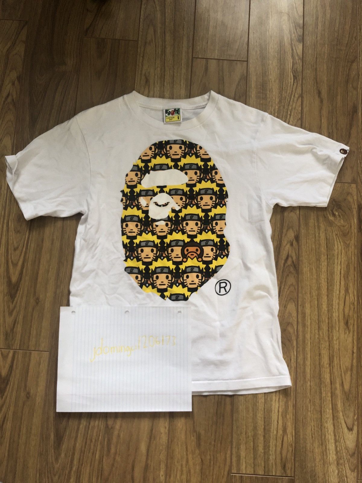Bape x Naruto Ape Head Tee White Small