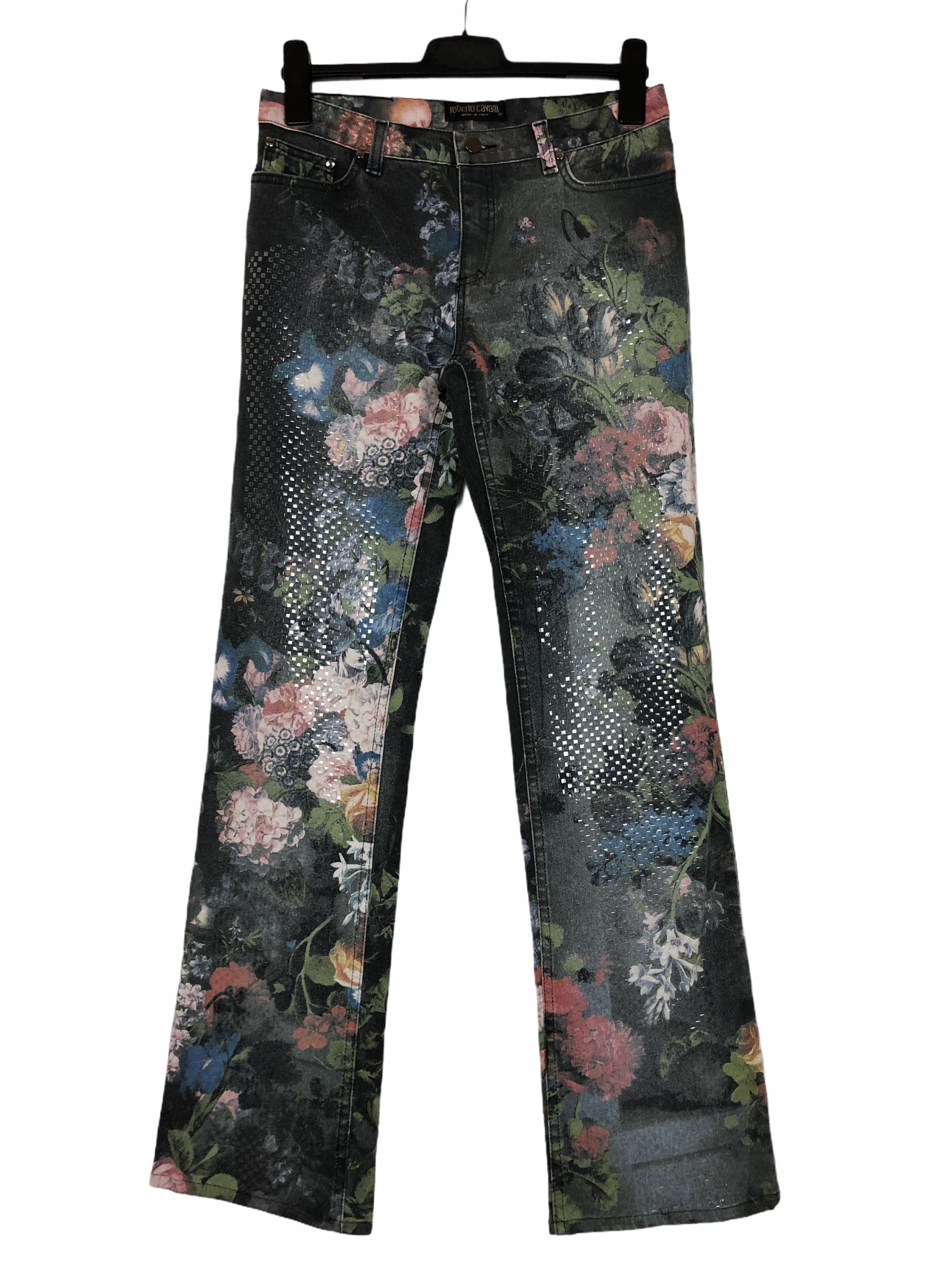 Roberto Cavalli Archive/Vintage Floral Print Jeans/Denim (Flower