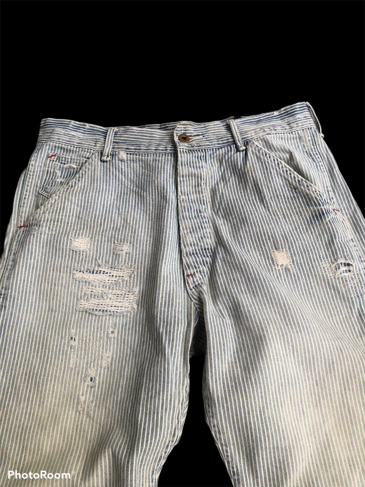 Polo Ralph Lauren × Vintage Vtg POLO RALPH LAUREN workwear strip design Size US 33 - 3 Thumbnail