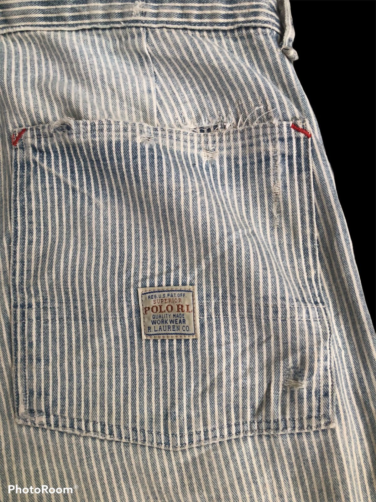 Polo Ralph Lauren × Vintage Vtg POLO RALPH LAUREN workwear strip design Size US 33 - 5 Thumbnail