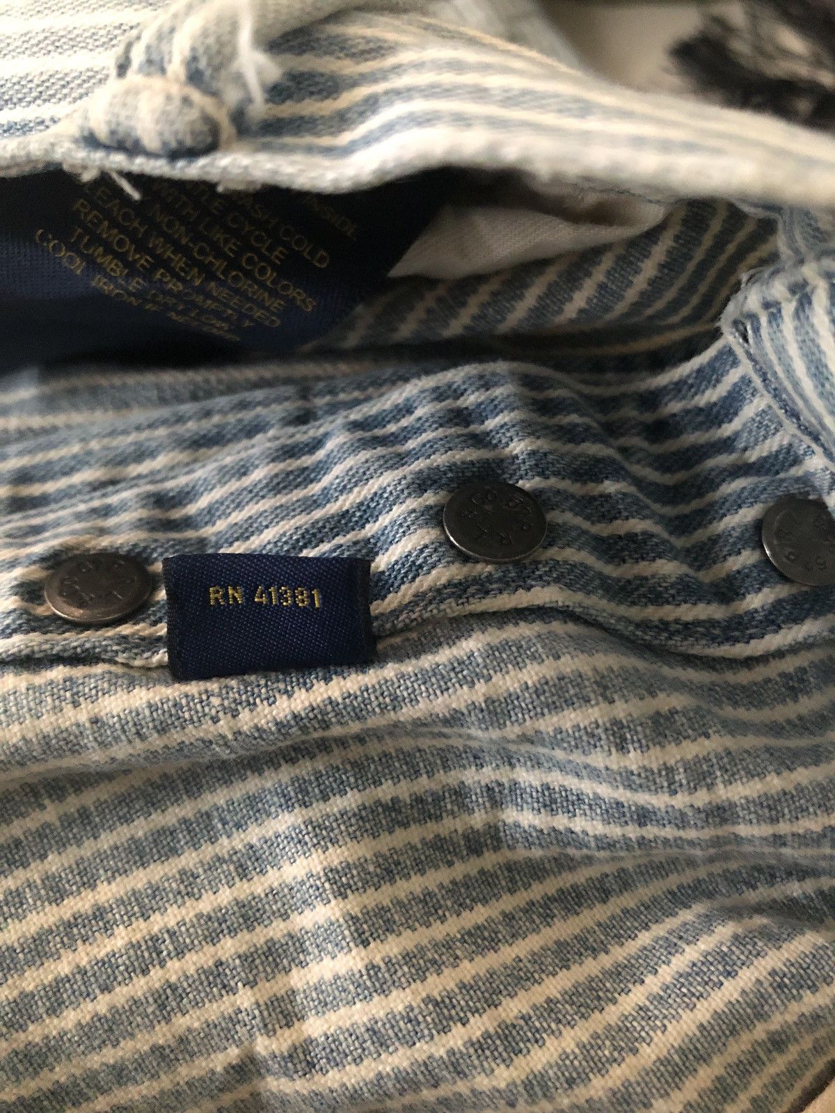 Polo Ralph Lauren × Vintage Vtg POLO RALPH LAUREN workwear strip design Size US 33 - 15 Thumbnail