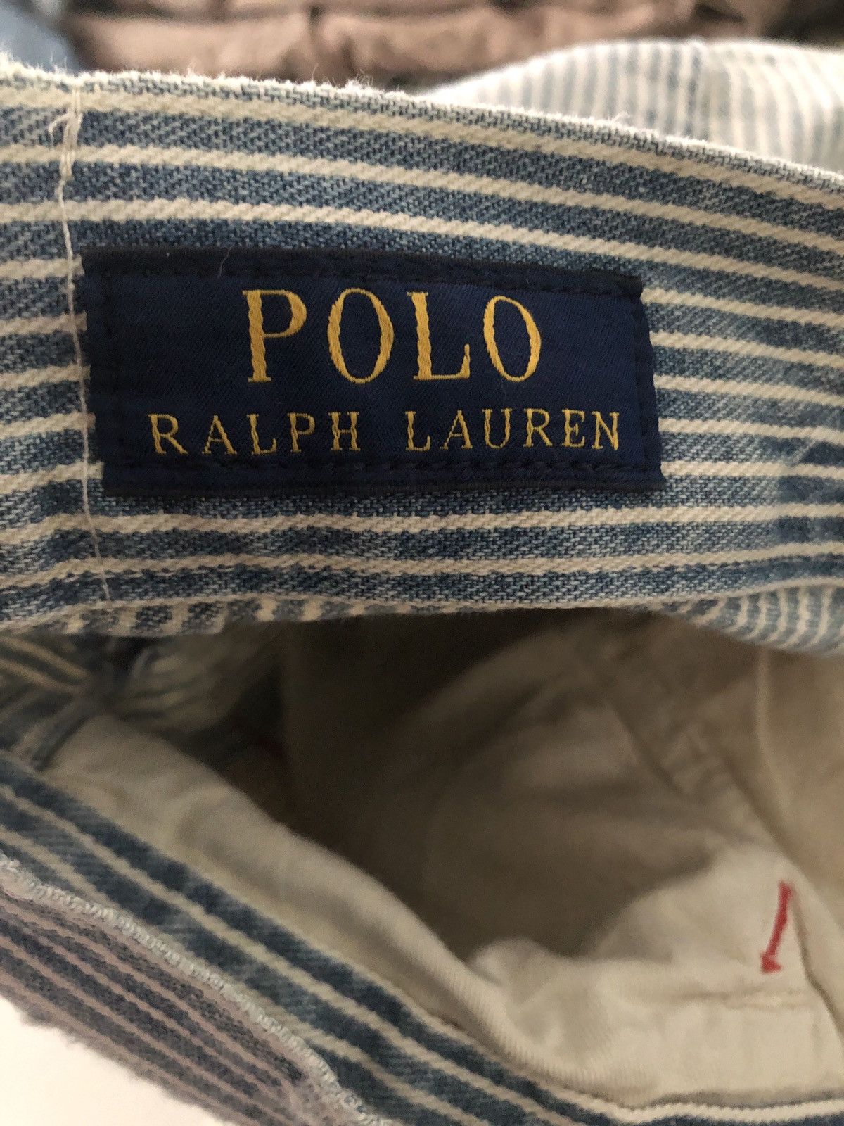 Polo Ralph Lauren × Vintage Vtg POLO RALPH LAUREN workwear strip design Size US 33 - 16 Thumbnail