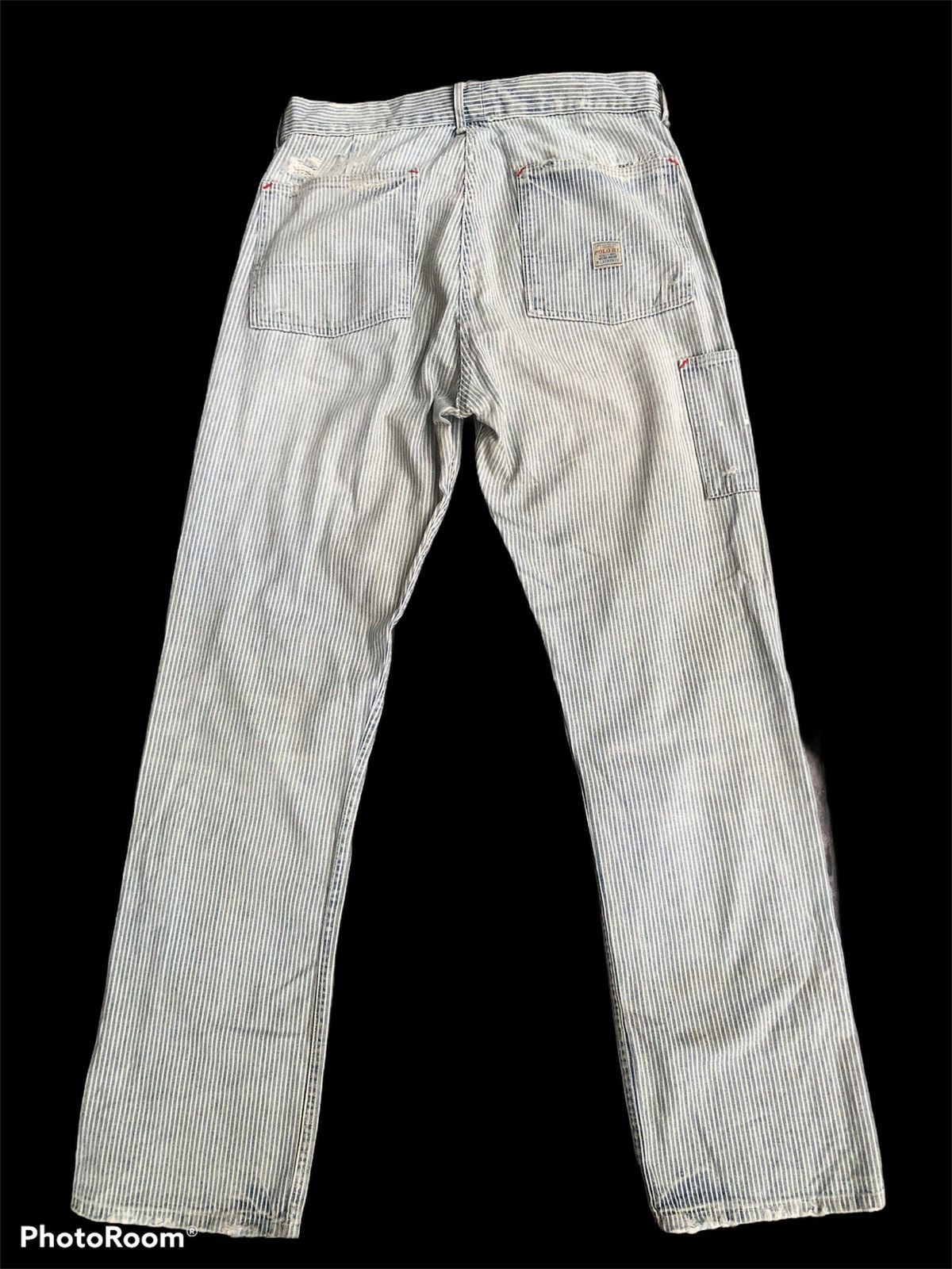 Polo Ralph Lauren × Vintage Vtg POLO RALPH LAUREN workwear strip design Size US 33 - 2 Thumbnail