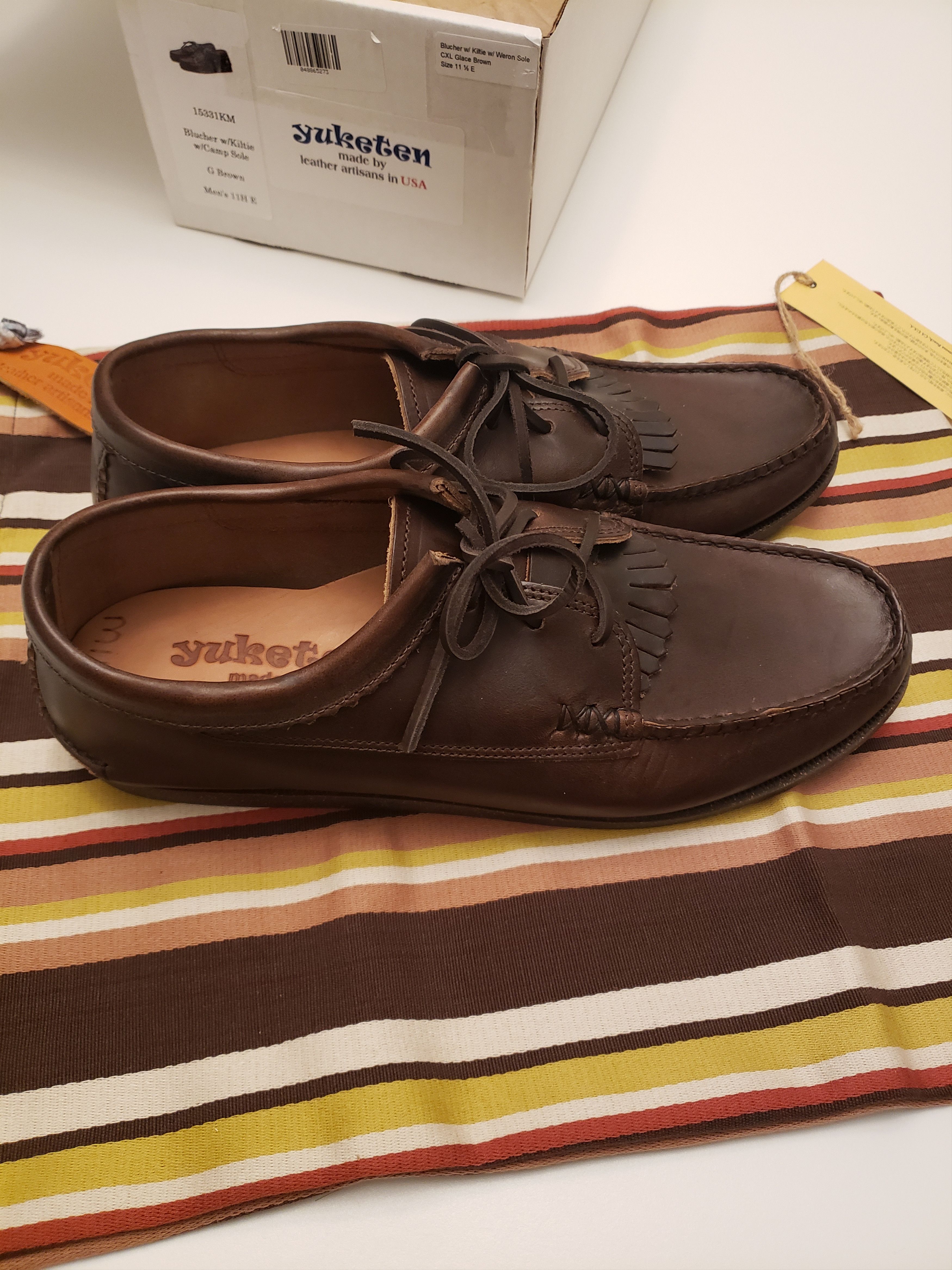 Yuketen Yuketen blucher camp moc sole in brown cxl | Grailed