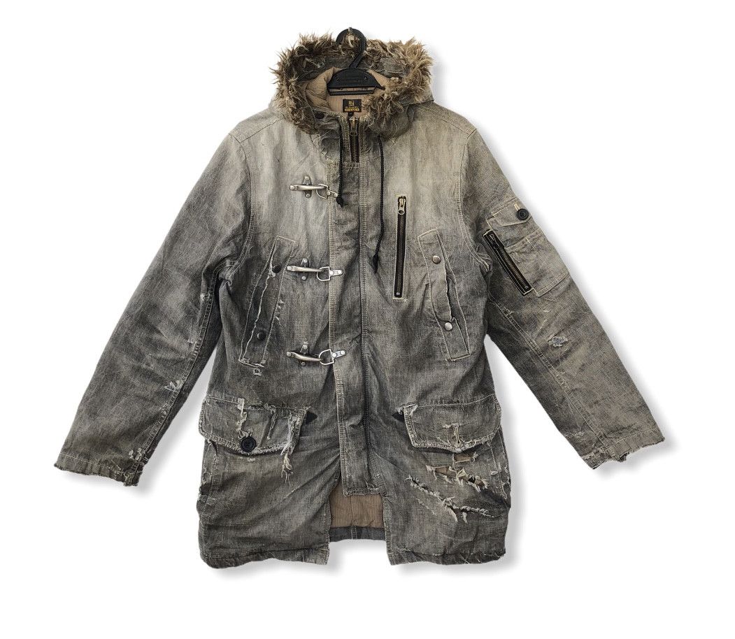 Japanese Brand JAPAN’S ALLIX NICE DISTRESSED DESIGN DENIM PARKA Size US M / EU 48-50 / 2 - 1 Thumbnail