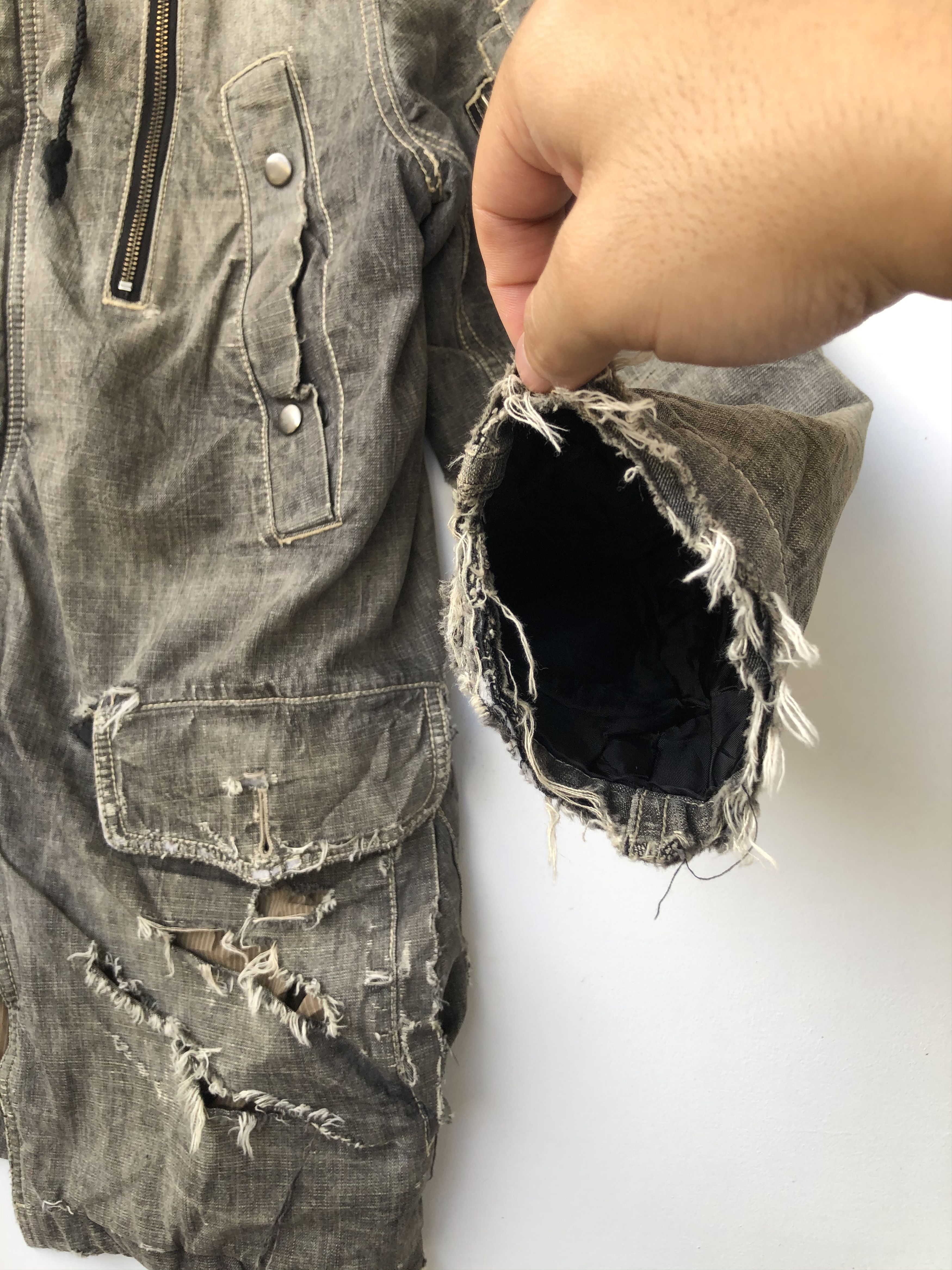 Japanese Brand JAPAN’S ALLIX NICE DISTRESSED DESIGN DENIM PARKA Size US M / EU 48-50 / 2 - 13 Thumbnail