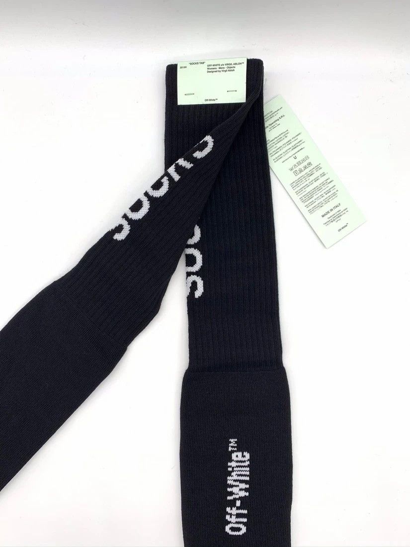 Off-White 🔥🔥🔥OFF-WHITE Black Socks Tab Size ONE SIZE - 6 Thumbnail