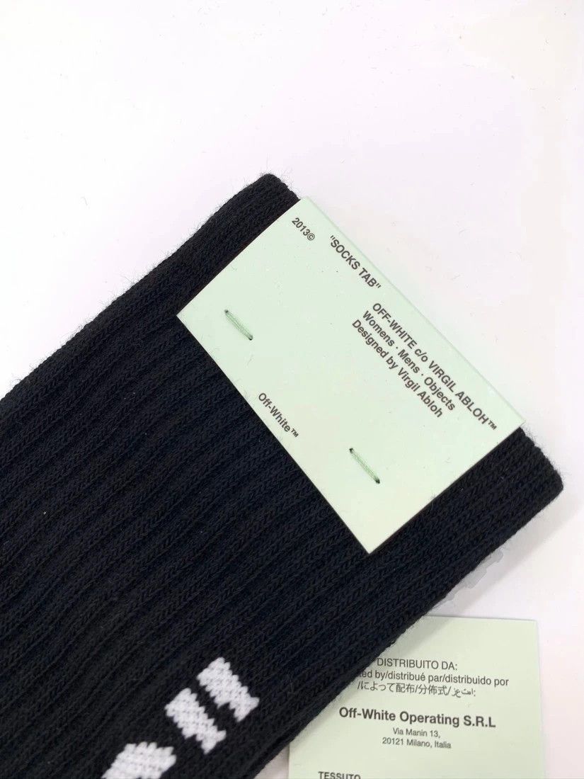 Off-White 🔥🔥🔥OFF-WHITE Black Socks Tab Size ONE SIZE - 4 Thumbnail