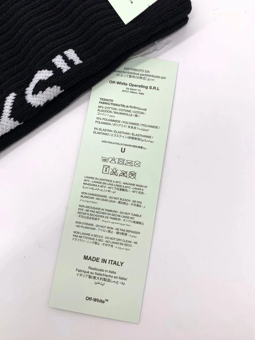 Off-White 🔥🔥🔥OFF-WHITE Black Socks Tab Size ONE SIZE - 3 Thumbnail