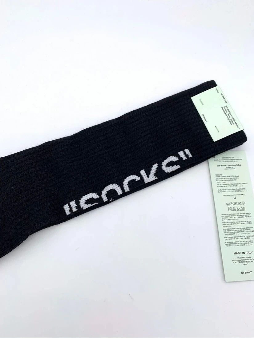 Off-White 🔥🔥🔥OFF-WHITE Black Socks Tab Size ONE SIZE - 2 Thumbnail