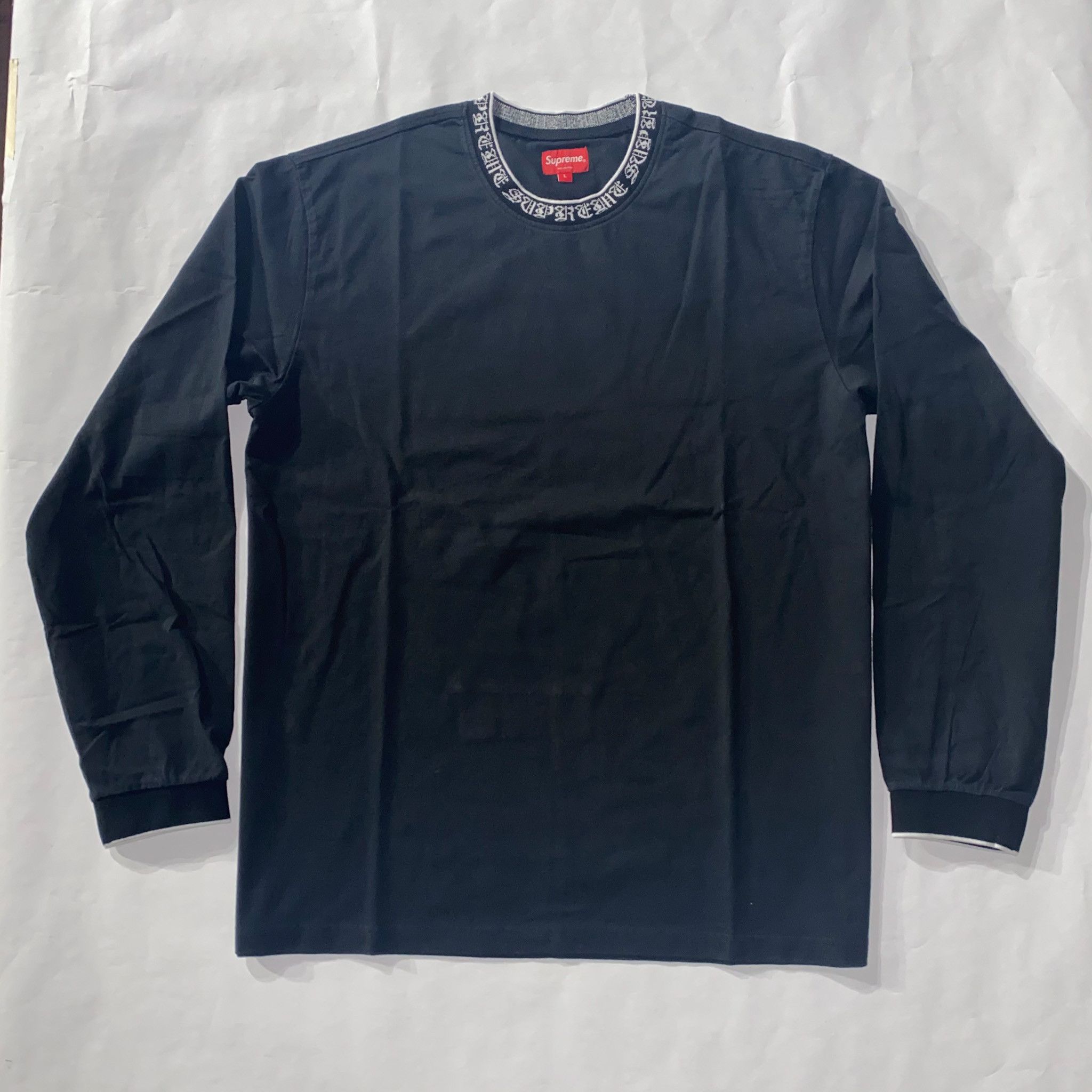 トップス Supreme Embroidered Collar L/S Top Black Supreme Embroidered Collar L S Top (FW24) - $88