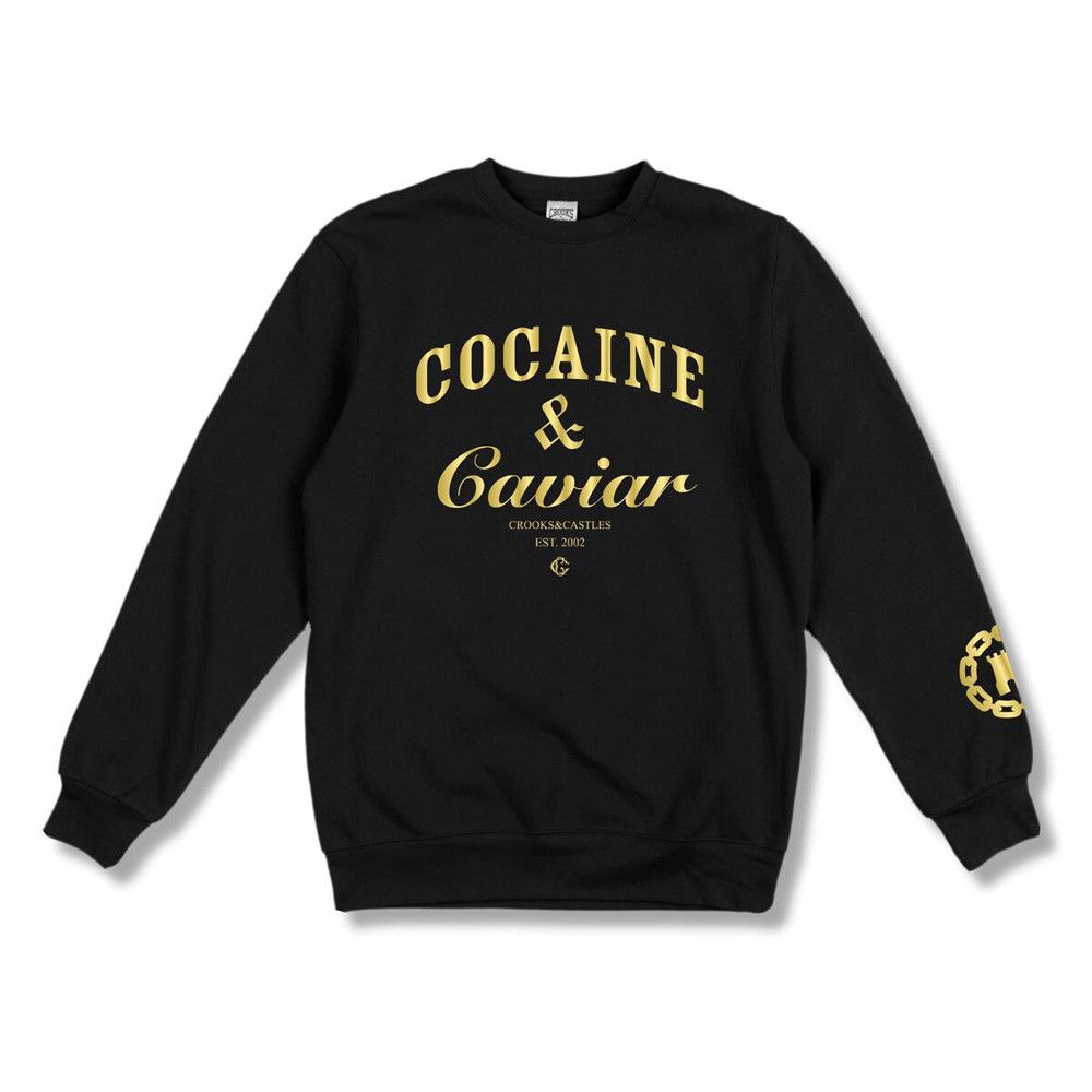 Cocaine & Caviar Crooks & Castles Est. Men's Graphic T-Shirt - Black