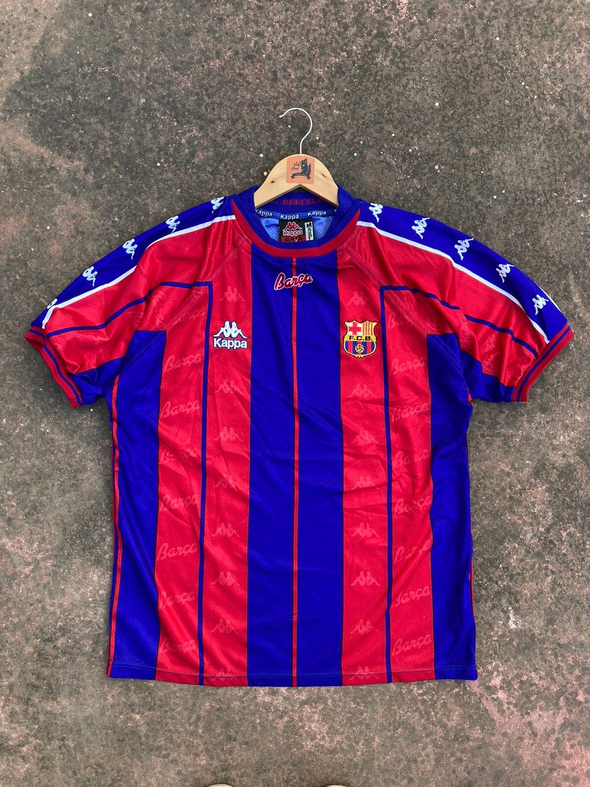 1997-98 Barcelona Home Shirt #23 DE LA PEÑA Champions League Kappa