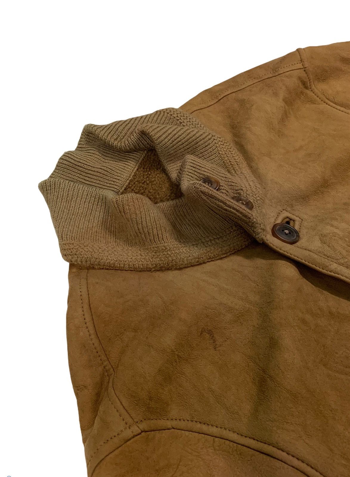 Genuine Leather × Salvatore Ferragamo RARE ‼️ Salvatore Ferragamo Leather Sherpa Lined jacket Size US M / EU 48-50 / 2 - 2 Thumbnail