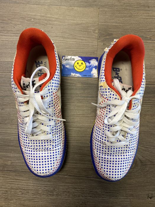 Bape A BATHING APE x KAWS POLKA DOT BAPESTA SIZE 9.5 | Grailed