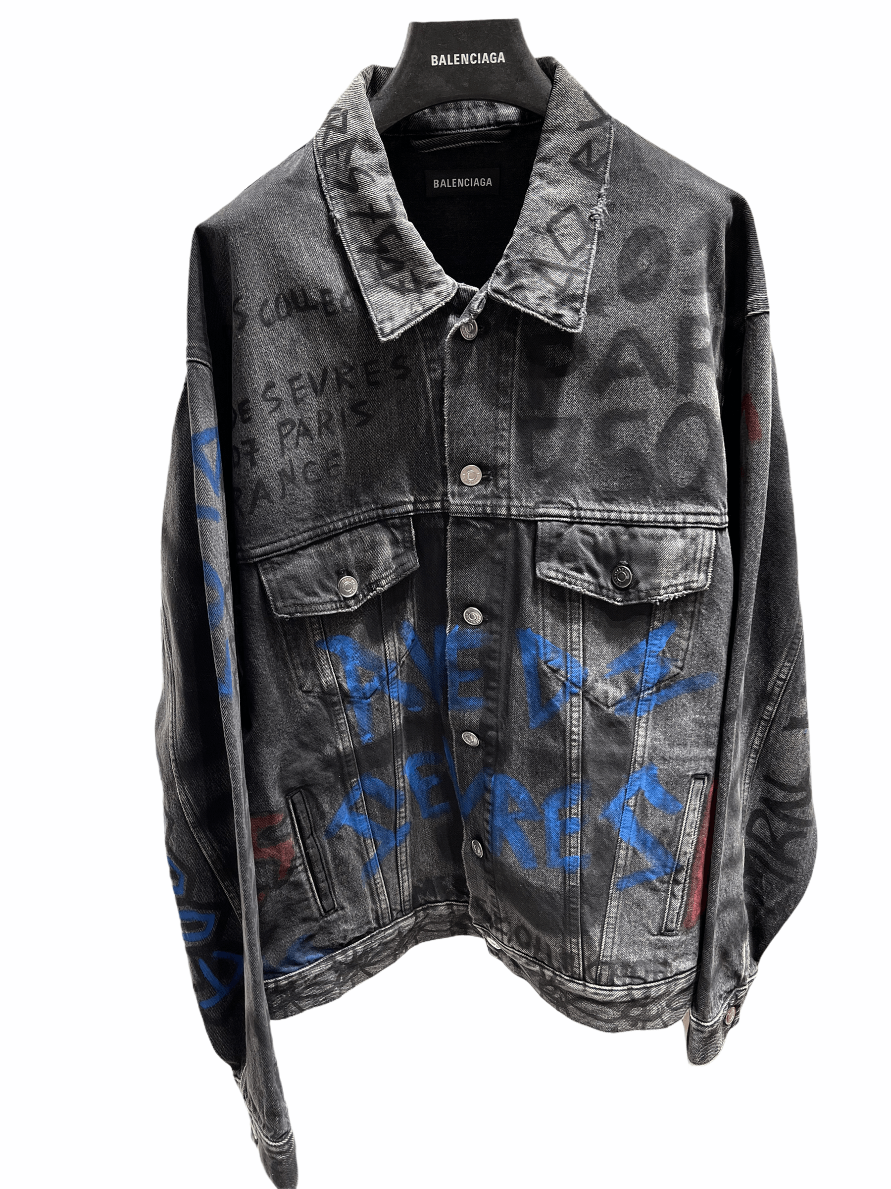 Balenciaga Balenciaga Graffiti Denim Dirty Vintage Black | Grailed