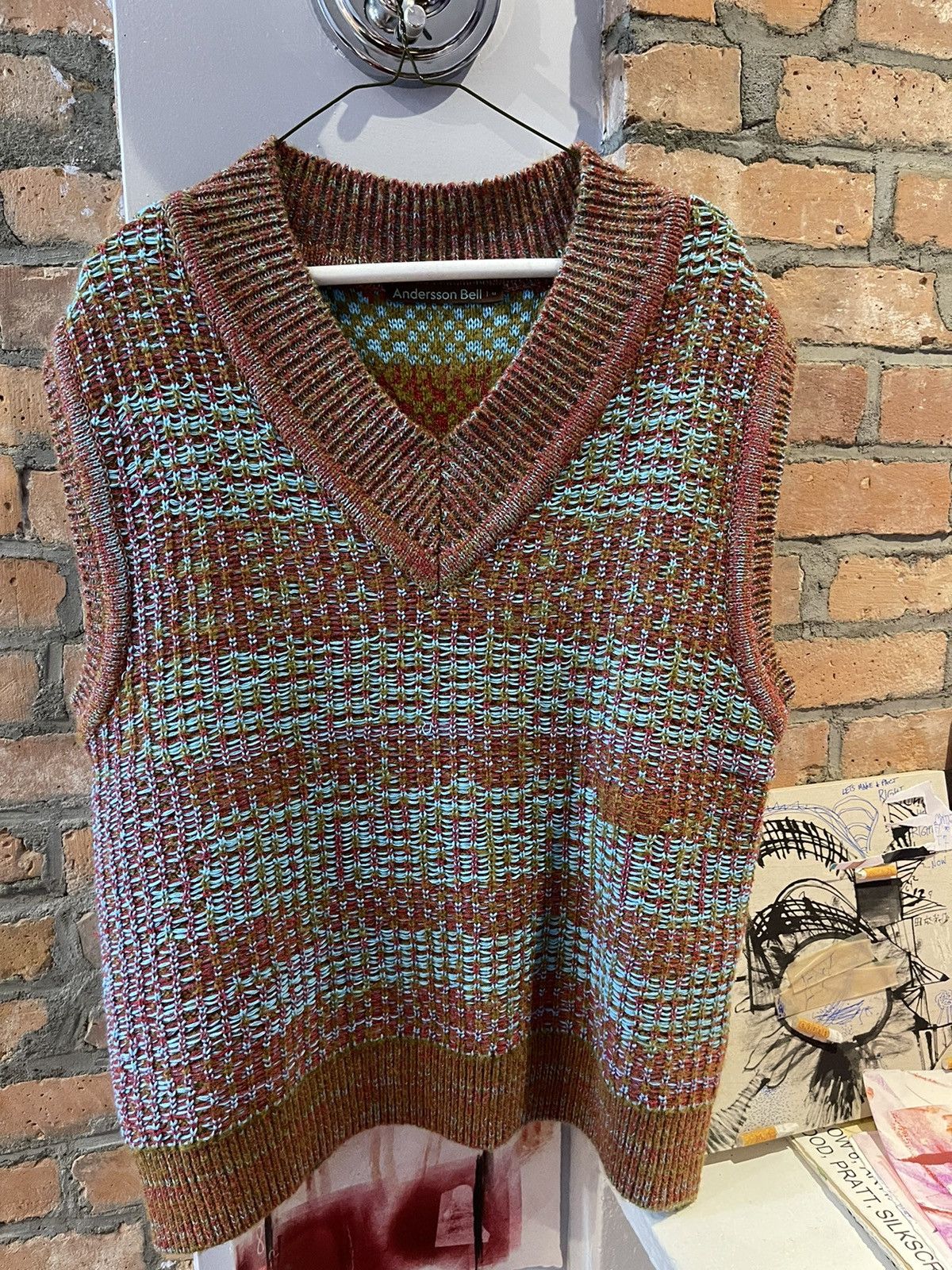 ★22SS★【ANDERSSON BELL】★TUNISIA 22 WOOL VES.T★ ANDERSSON BELL Tunisia 22 Wool Vest - Black | Garmentory