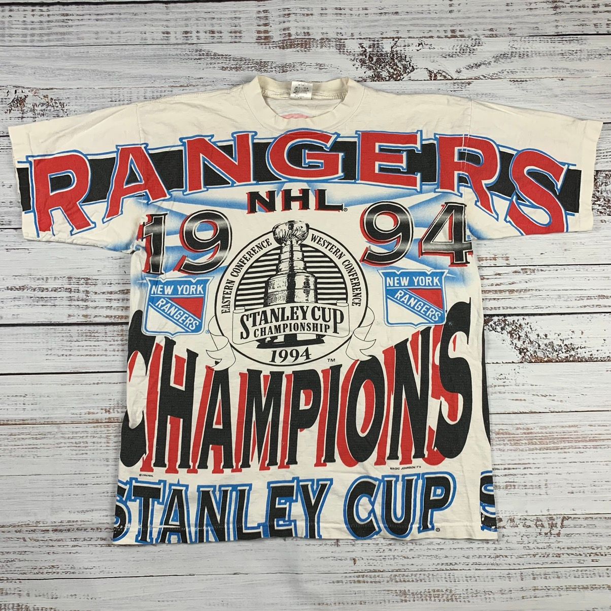 Vintage Vintage New York rangers Stanley cup magic Johnson t shirt Size US L / EU 52-54 / 3 - 1 Preview