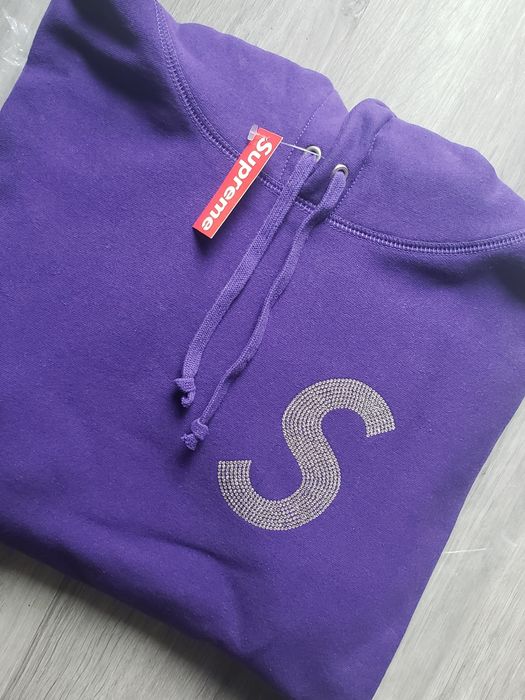 Supreme Supreme Swarovski S Logo Hooded Sweatshirt - Purple - M
