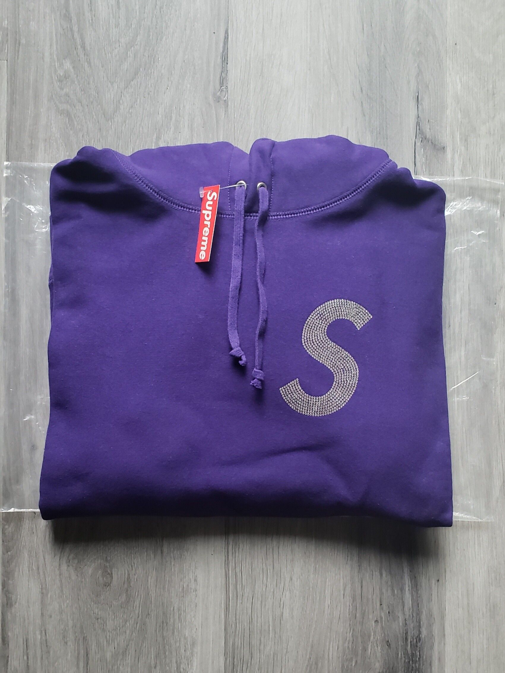 Supreme Supreme Swarovski S Logo Hooded Sweatshirt - Purple - M