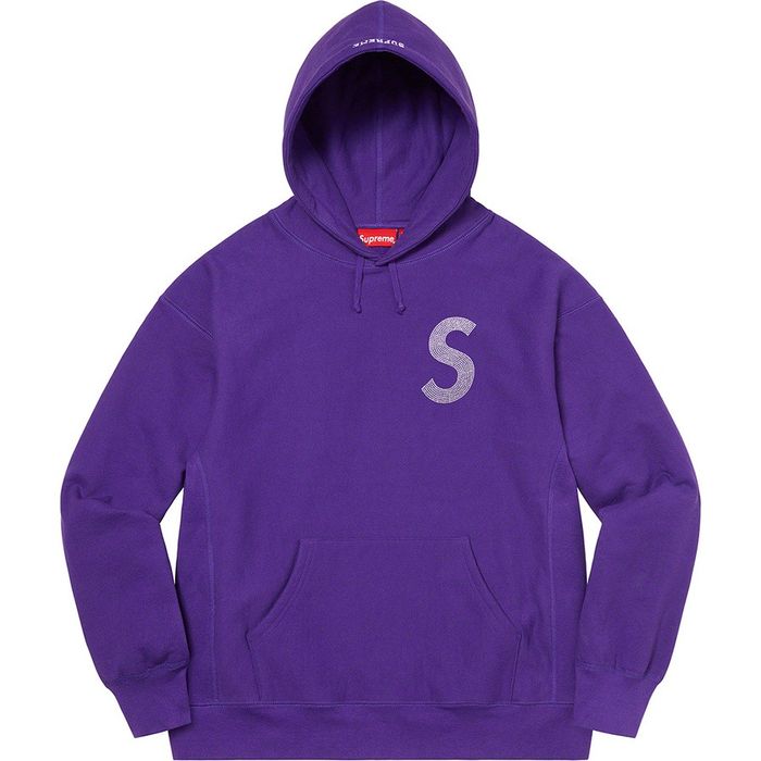 Supreme Supreme Swarovski S Logo Hooded Sweatshirt - Purple - M