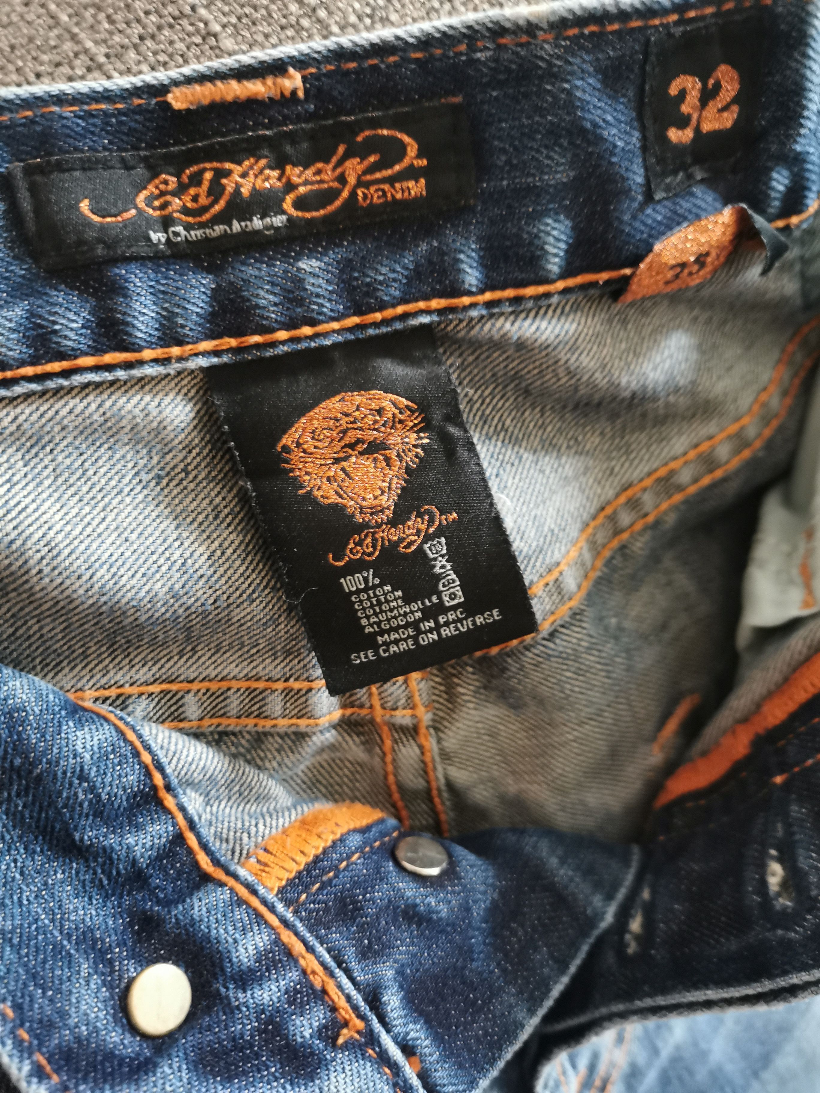 Christian Audigier Ed hardy denim 32x34 "death before dishonor" Size US 32 / EU 48 - 4 Thumbnail