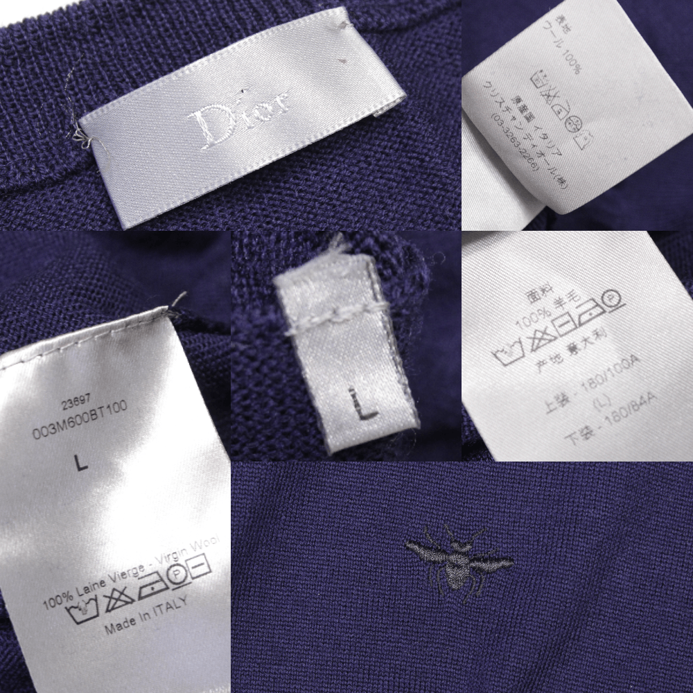 Dior Bee Logo Embroidered Wool Sweater Size US L / EU 52-54 / 3 - 10 Thumbnail