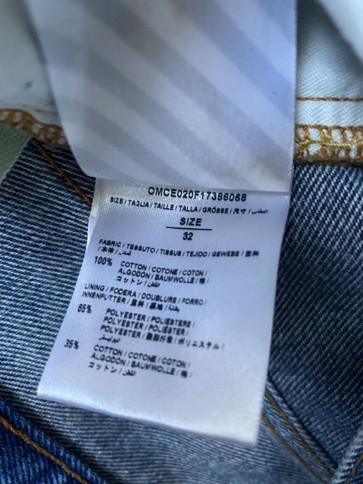 Off-White Off-White diagonal distressed medium wash denim size 32 Size US 32 / EU 48 - 6 Thumbnail