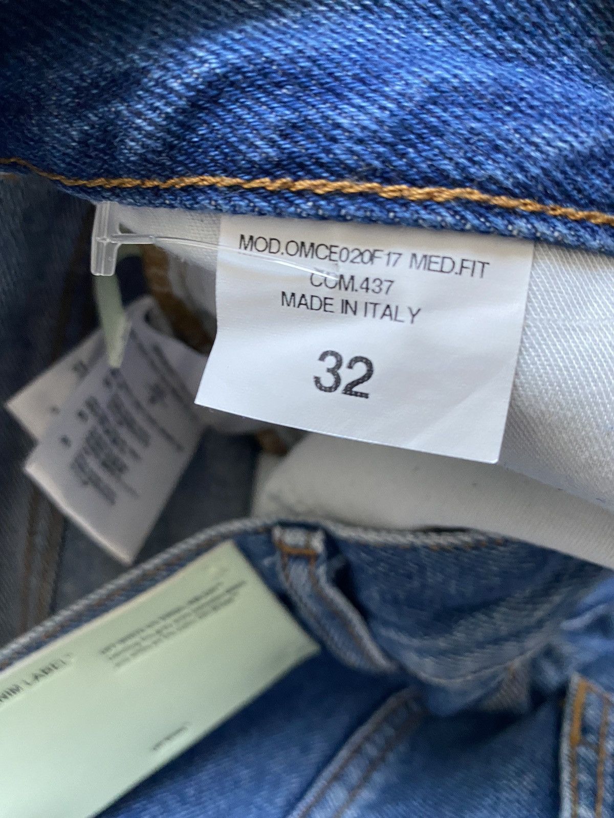 Off-White Off-White diagonal distressed medium wash denim size 32 Size US 32 / EU 48 - 7 Thumbnail