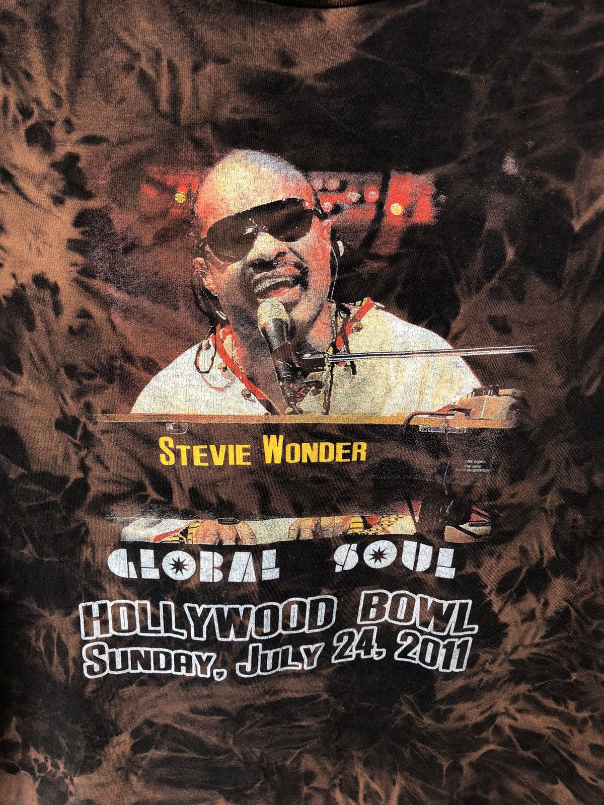Band Tees × Star Of Hollywood Stevie Wonder Global Soul Live 2011 Tie Dye Tee Size US XXL / EU 58 / 5 - 2 Thumbnail