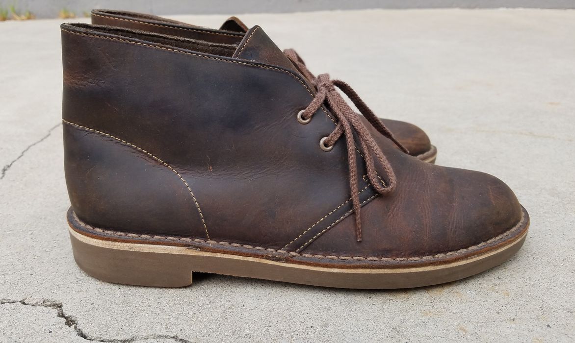 clarks bushacre 2 dark tan leather