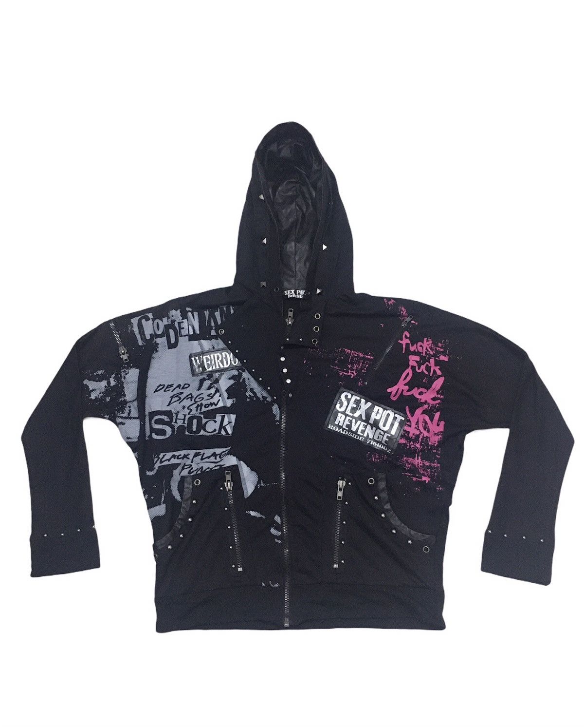 SEX POT ReVeNGe Punk Star Skull & Crossbones Black Jacket
