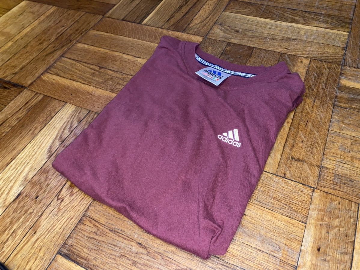 Adidas Adidas Maroon Vintage T-Shirt Size US M / EU 48-50 / 2 - 1 Thumbnail