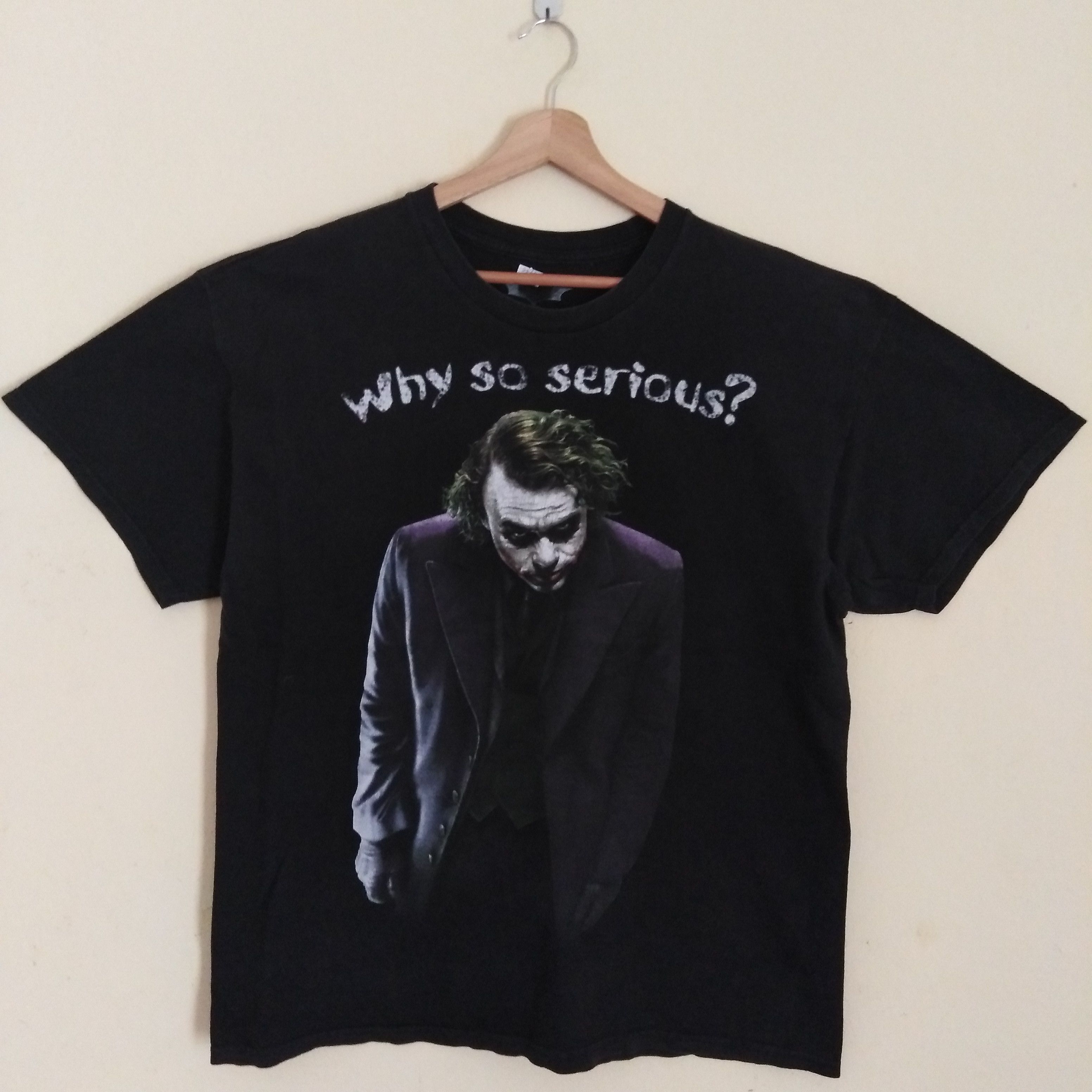 image of Dc Comics x Movie Batman Joker Tshirt The Dark Knight Movie in Black, Men's (Size XL)