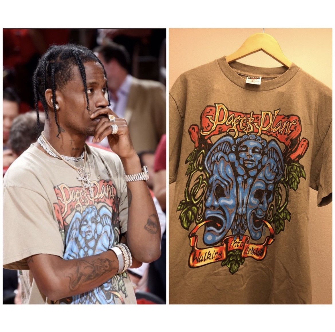 Band XL Tシャツ ツアー Plant Page 1998 トラヴィス・スコット着用 Tees Travis Zeppelin Led Shirt Plant and Page 1998 Vintage × ミュージシャン
