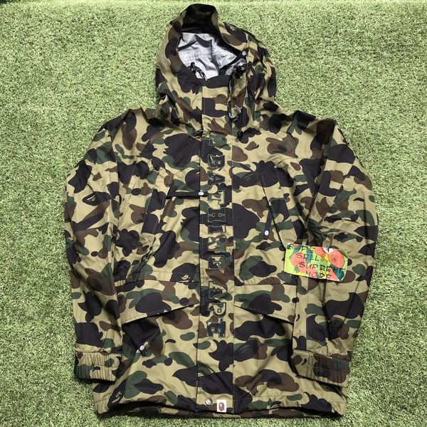 Bape BAPE GORE-TEX snowboard jacket Green Camo | Grailed