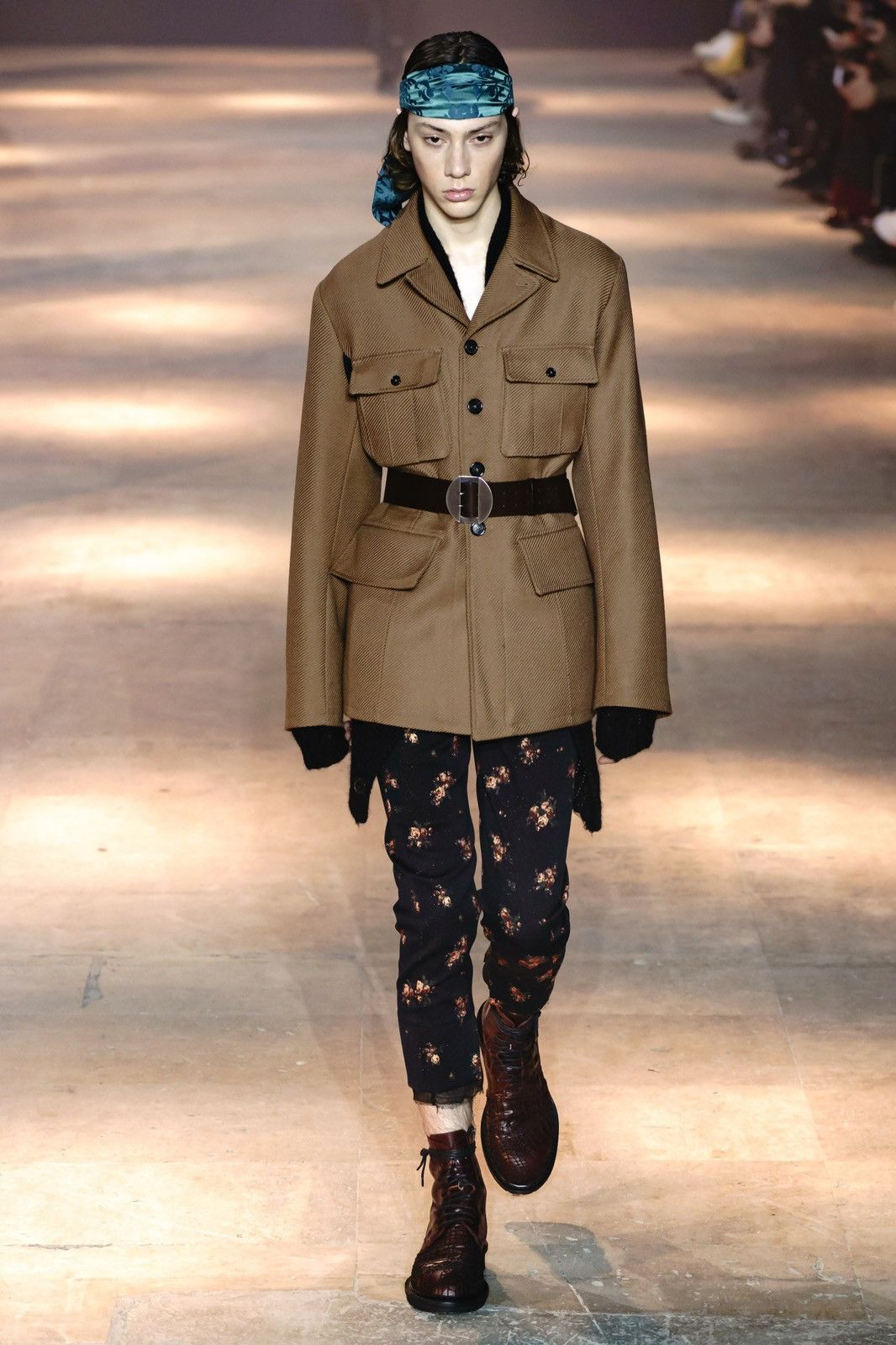Ann Demeulemeester AW19 floral jacquard pants with double cuffs Size US 32 / EU 48 - 1 Thumbnail