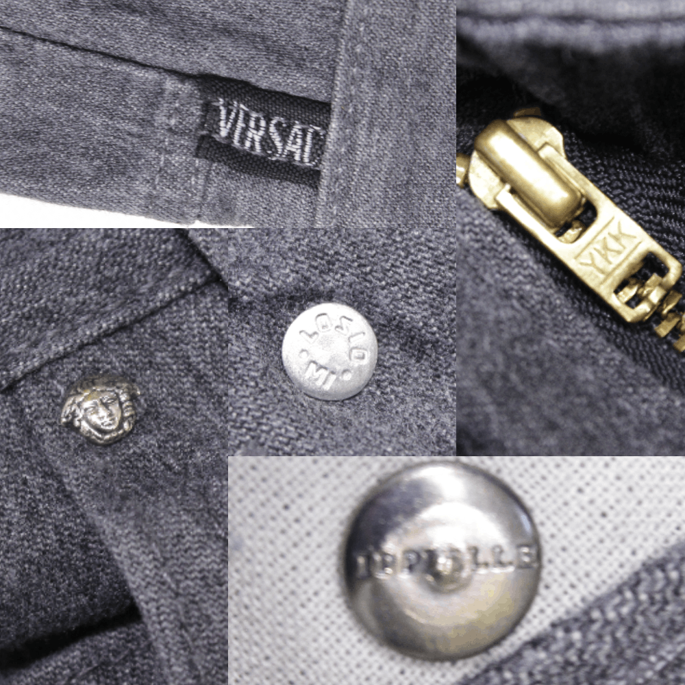 Versace 80S Medusa Buttons Grey Jeans Vintage Size US 31 - 10 Thumbnail