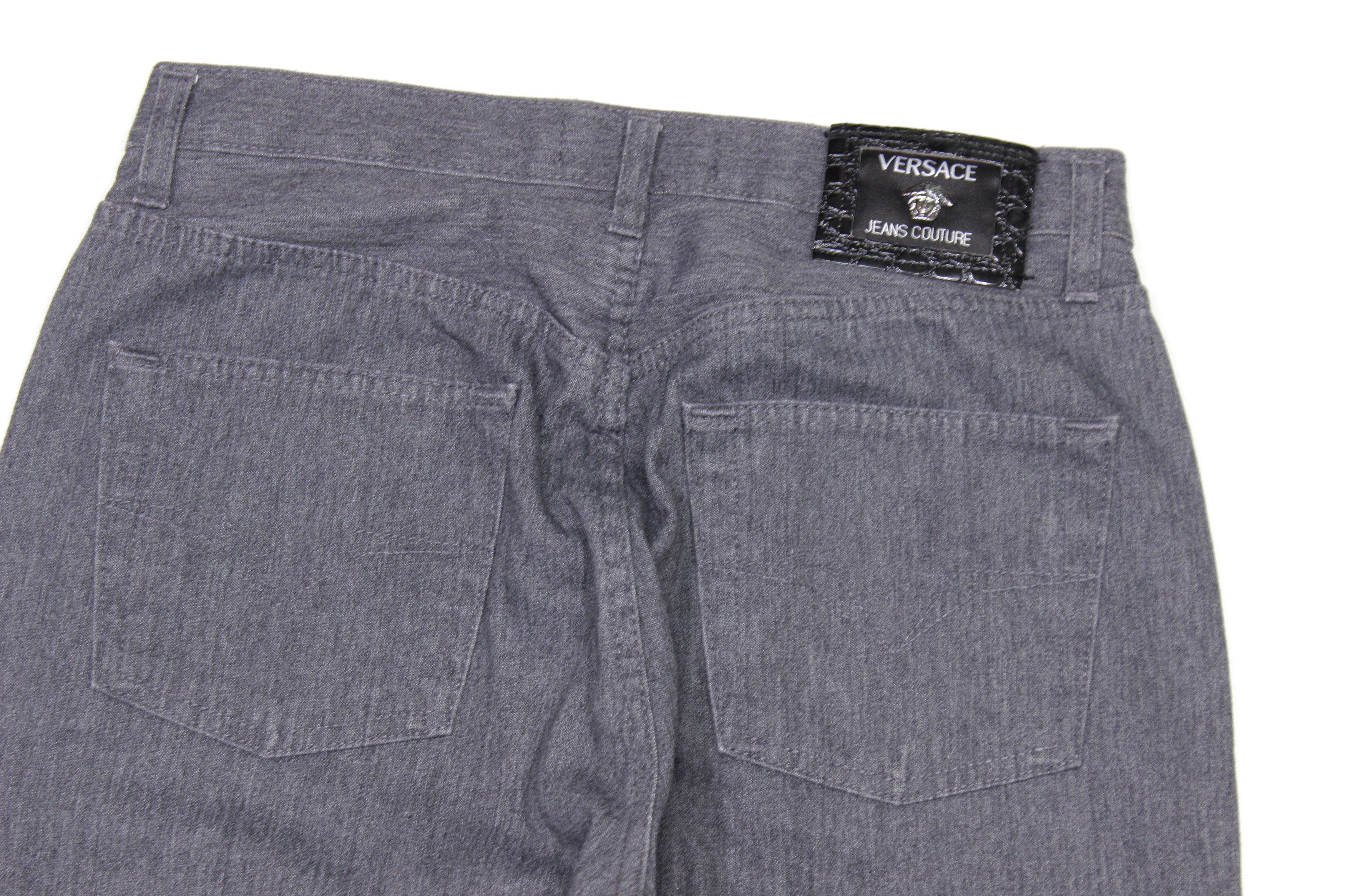 Versace 80S Medusa Buttons Grey Jeans Vintage Size US 31 - 4 Thumbnail