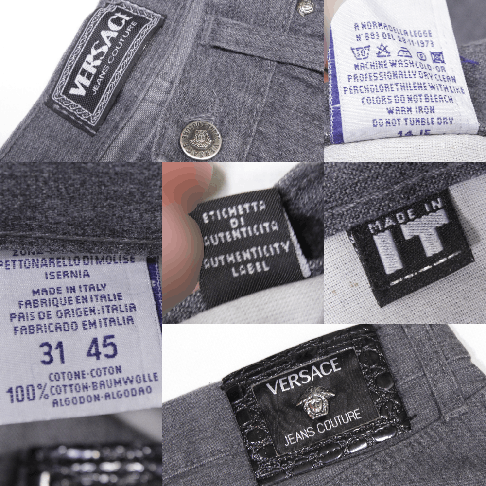 Versace 80S Medusa Buttons Grey Jeans Vintage Size US 31 - 9 Thumbnail