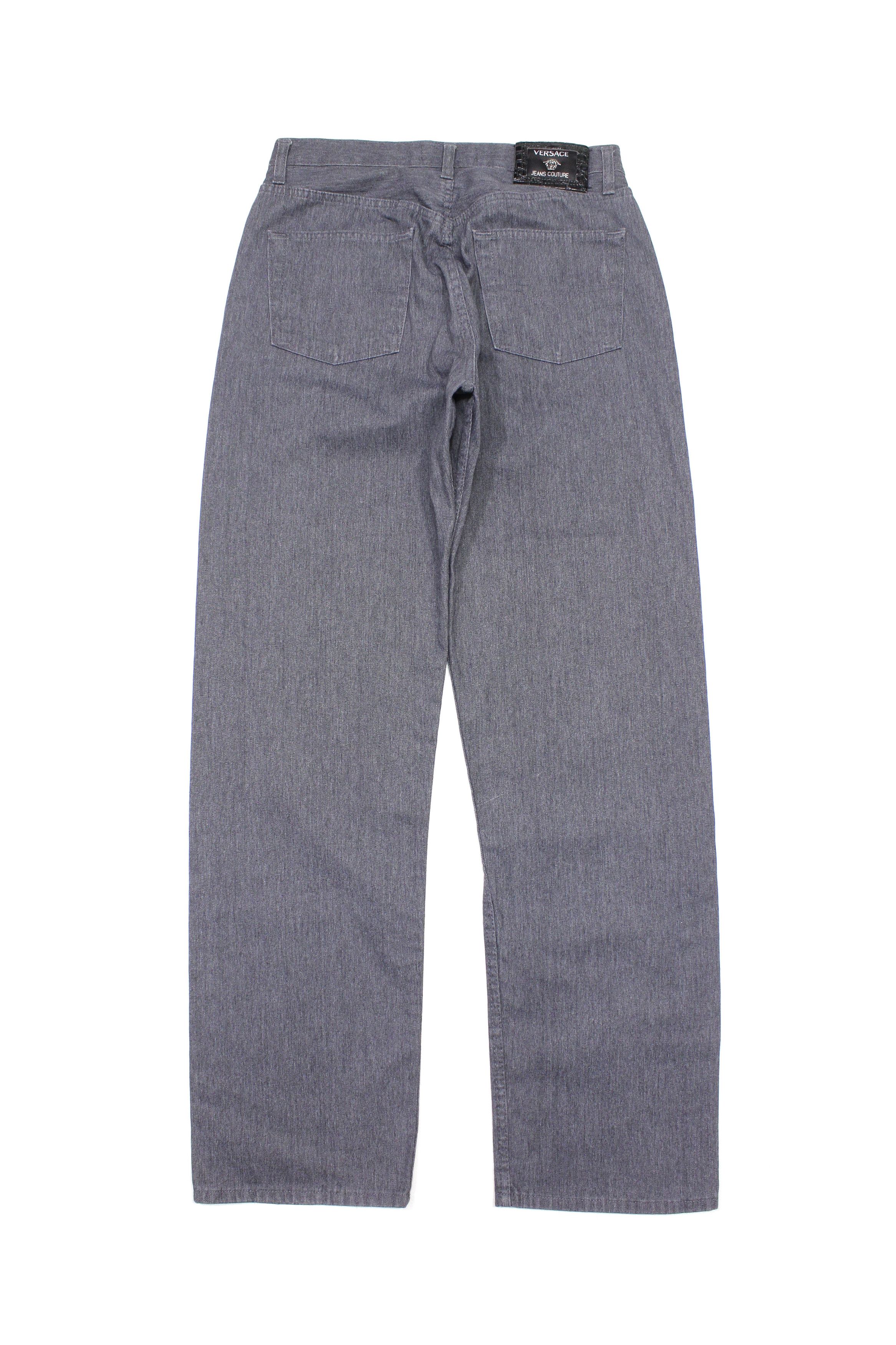 Versace 80S Medusa Buttons Grey Jeans Vintage Size US 31 - 2 Thumbnail