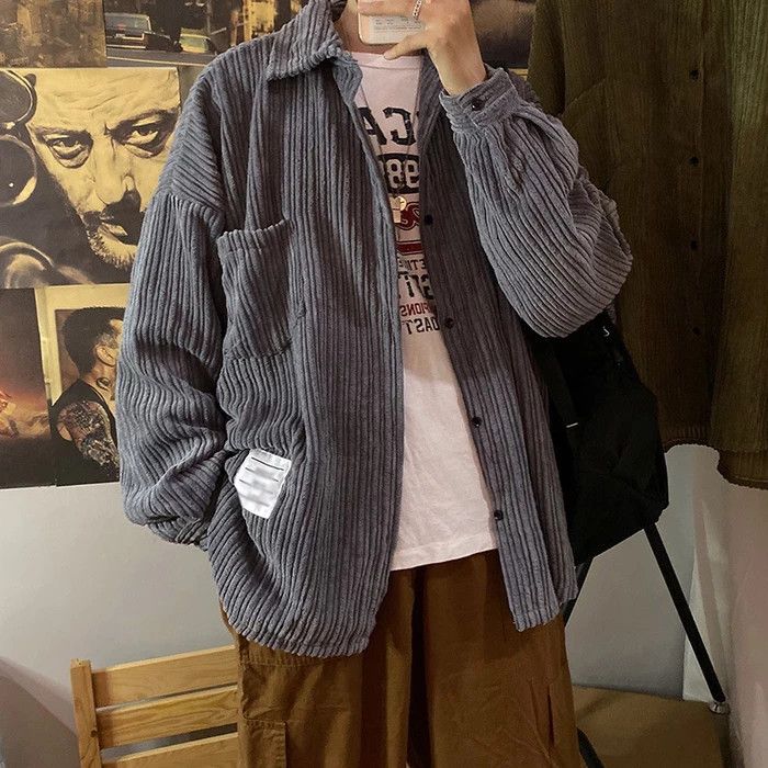 Vintage Gray corduroy jacket Size US L / EU 52-54 / 3 - 1 Thumbnail