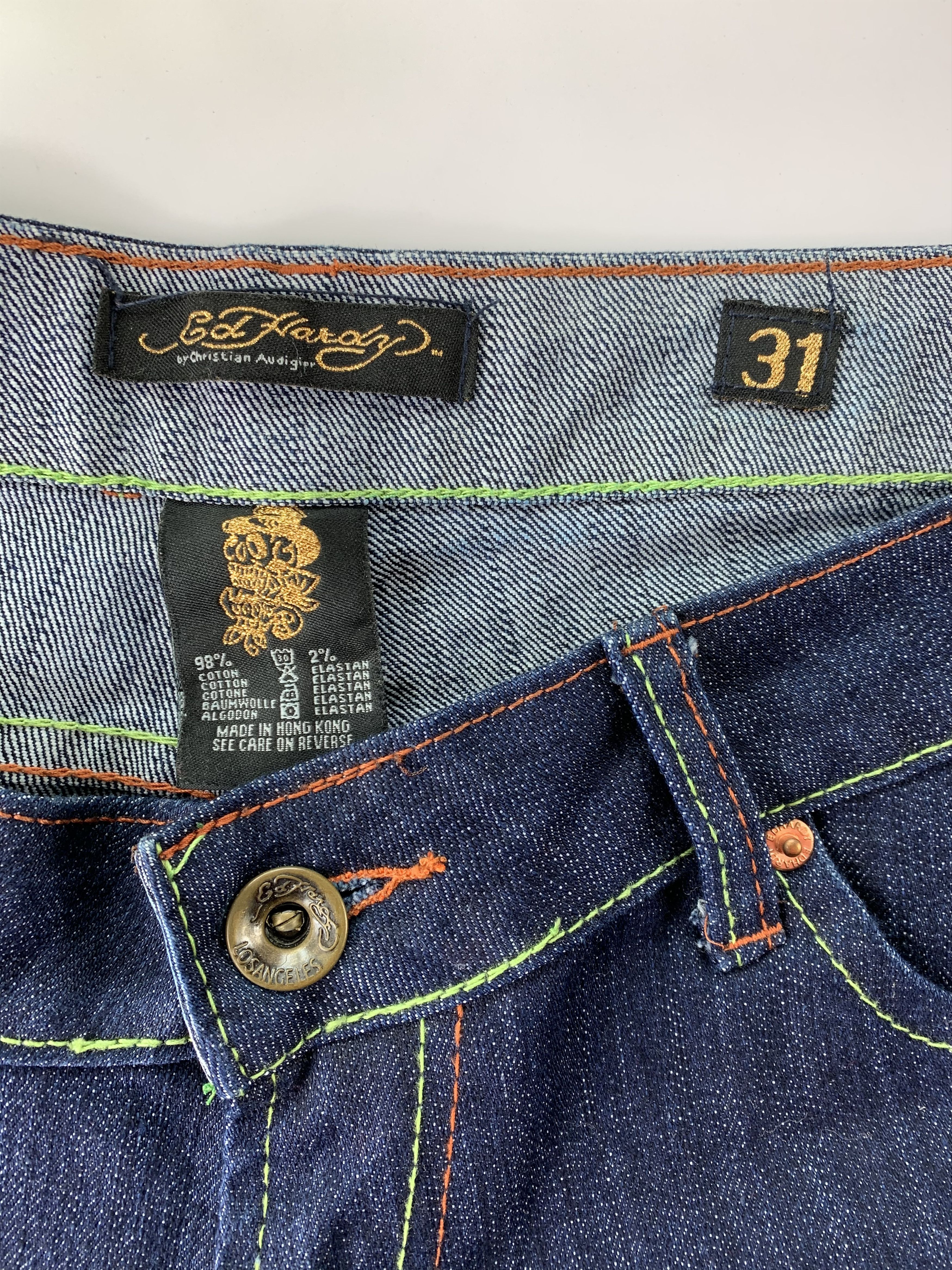 Christian Audigier Ed Hardy Drip Pants Jeans Size US 31 - 7 Thumbnail