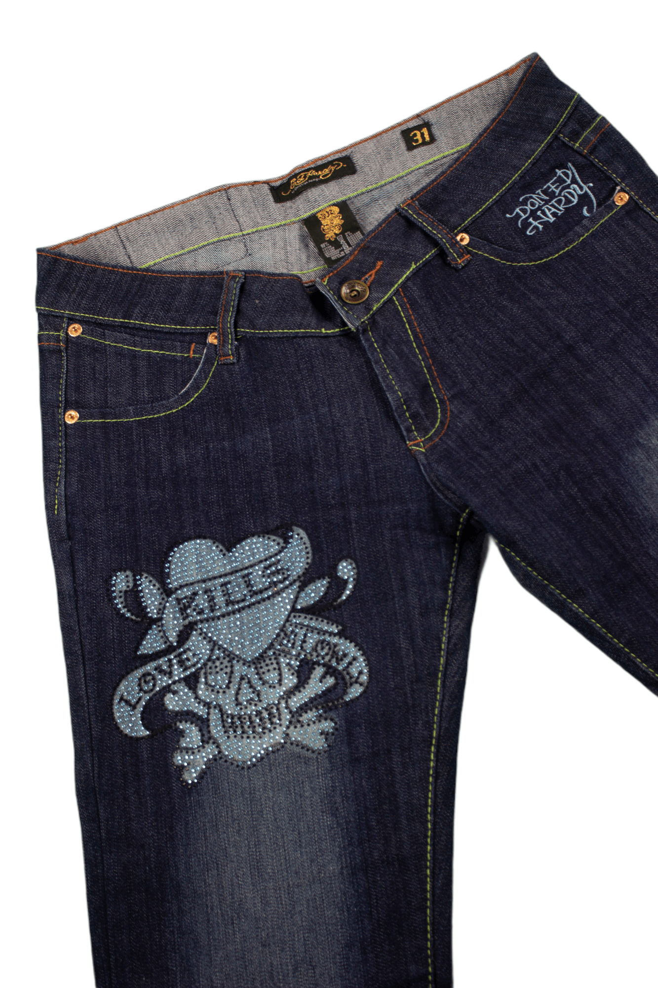 Christian Audigier Ed Hardy Drip Pants Jeans Size US 31 - 6 Thumbnail
