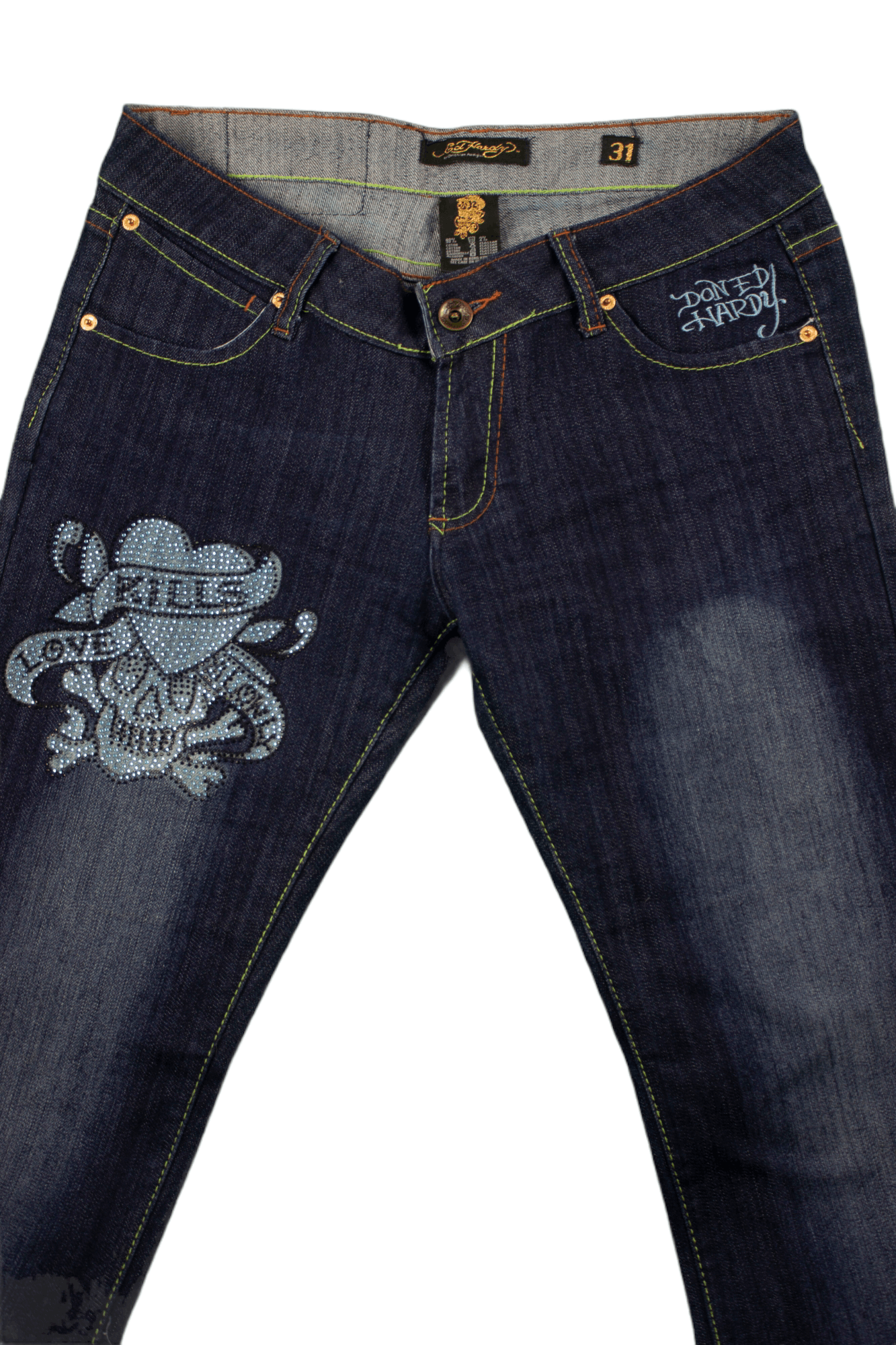 Christian Audigier Ed Hardy Drip Pants Jeans Size US 31 - 5 Thumbnail