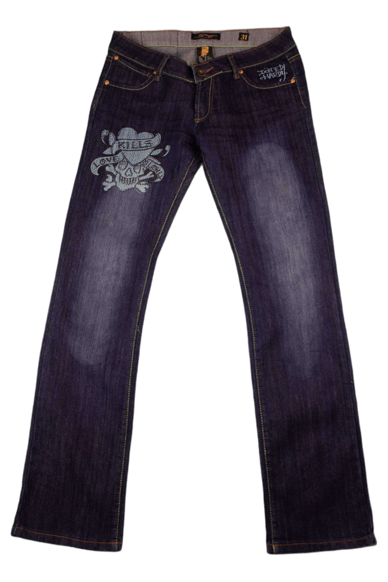 Christian Audigier Ed Hardy Drip Pants Jeans Size US 31 - 4 Thumbnail